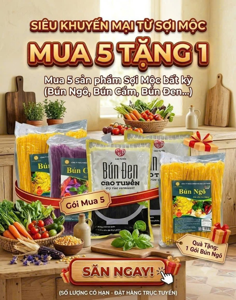 Mua 5 Tặng 1 Gói Bún Ngô